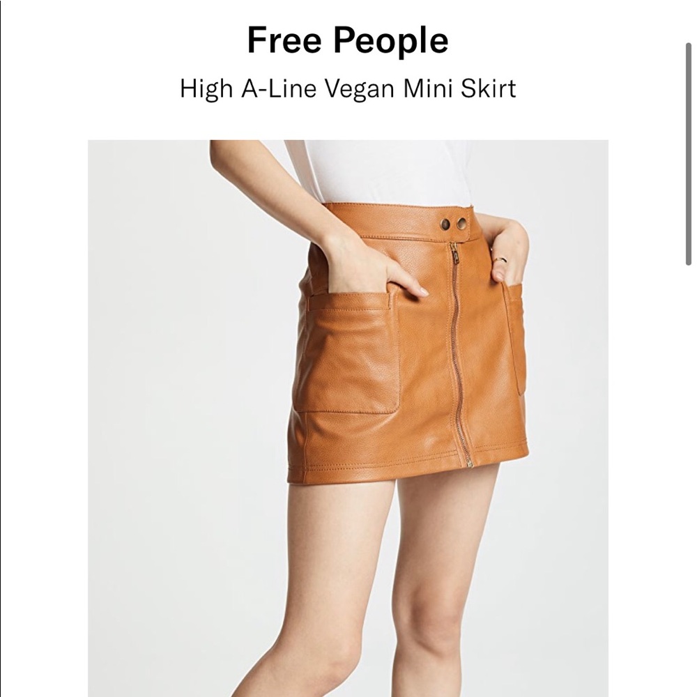 Free People High A-line Vegan Mini Skirt